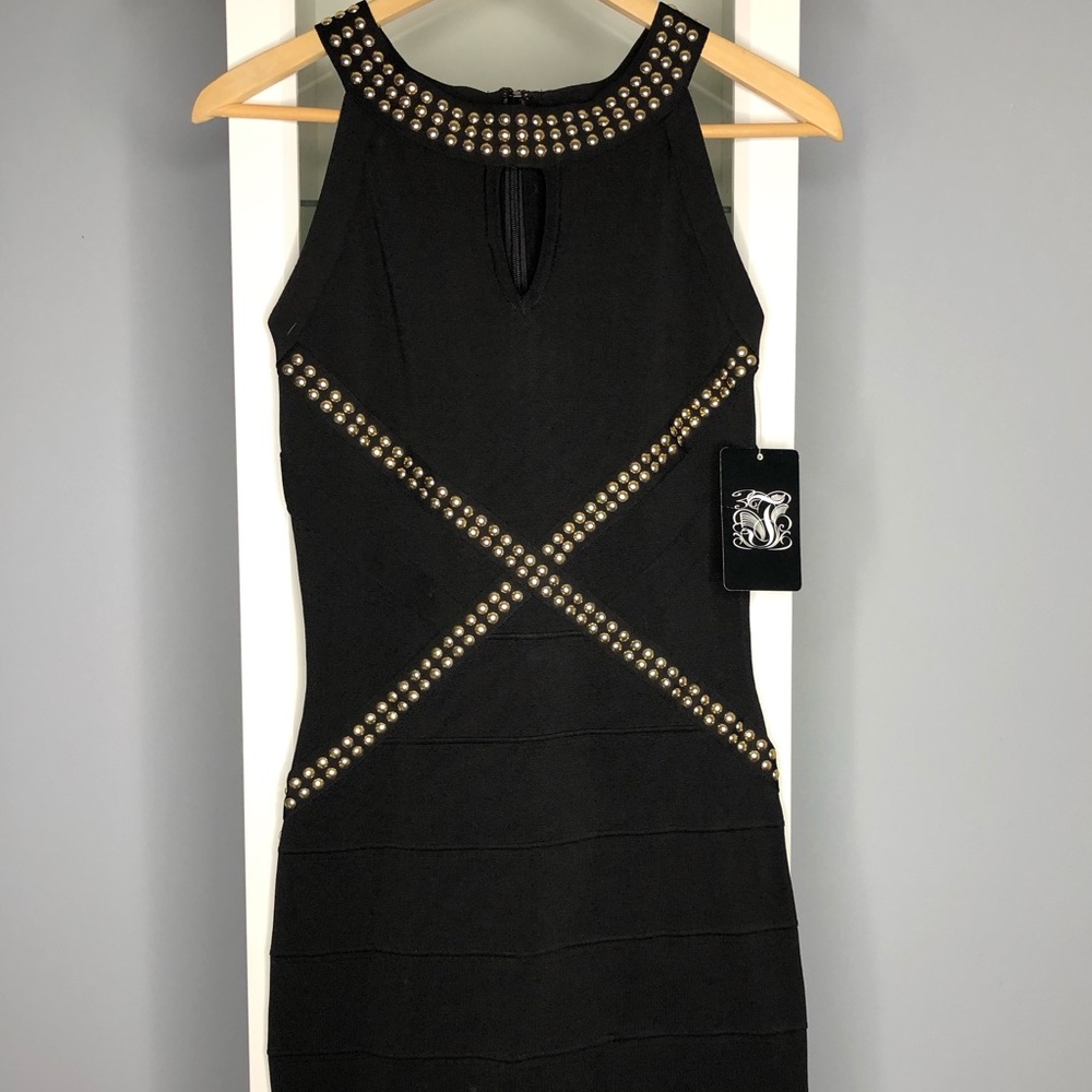 Neiman Marcus JAX black grommeted XS dress